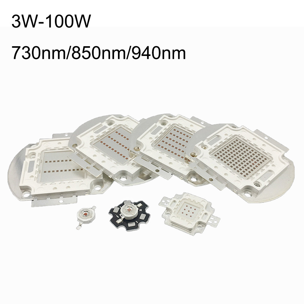 High Power LED Chip IR Infrared 850nm 940nm 730nm 3W 5W 10W 20W 50W 100W led Light Lamp Matrix 850