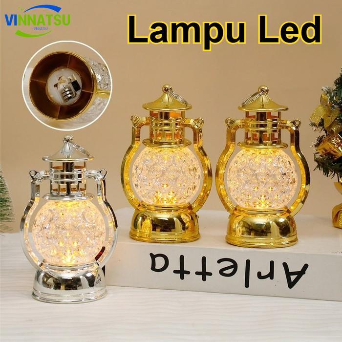 Vinnatsu Lentera Lampu Led Hiasan Lampu Lentera Led Lampu Lilin Gantung Dekorasi Eid Mubarak Lentera