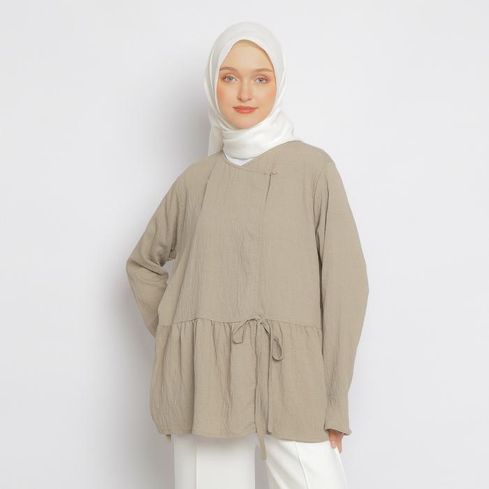 Emikoawa Blouse Kimono Mila - Atasan Lembut LInen Cotton Korea Crinkle Baju Casual