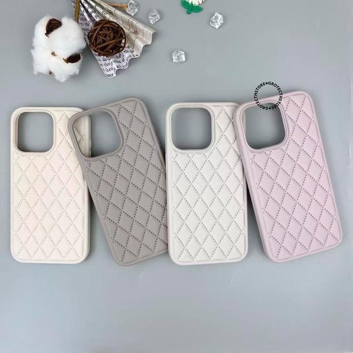 New Diamond Bludru Rhombic Silicone Case - Softcase/Casing Hp Fullcover Compatible For Iphone X Xs
