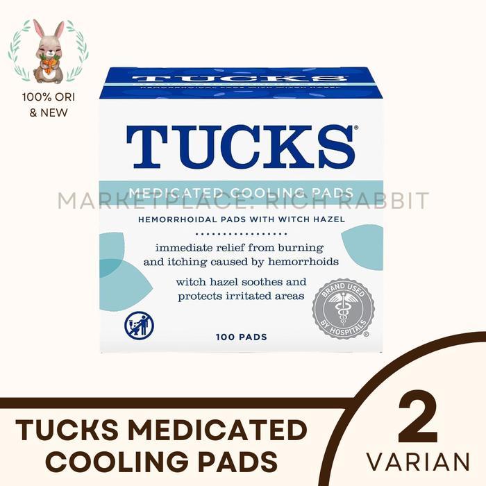 Ready Tucks 100 Pads Hemorrhoid Medicated Cooling Pads with Witch Hazel Ambeyen Ambeien Wasir