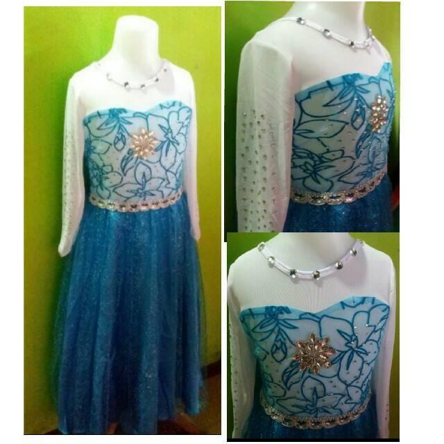 Promo Kostum Elsa Frozen Anak 4 - 8 Tahun / Baju Ulang Tahun Princess Termurah