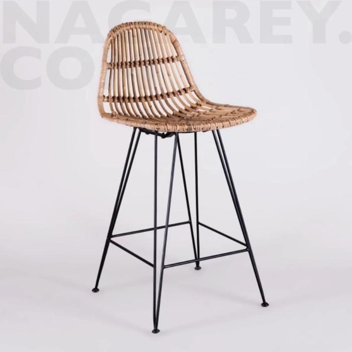 Kursi Bar Rotan Rattan Metal Julio Bar Stool Stool Chair Natural