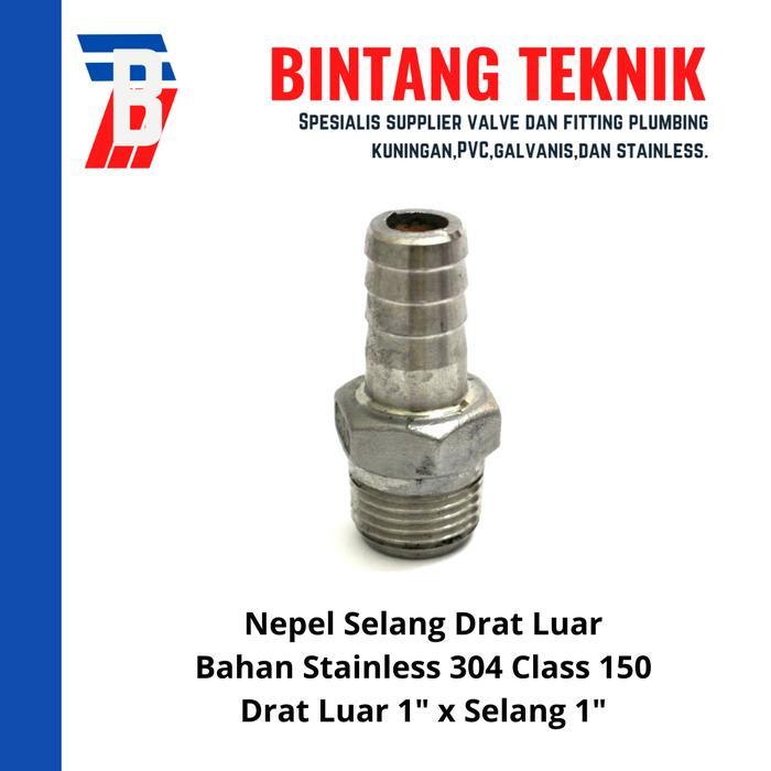 Nepel Selang Stainless (Sus) 304 Drat Luar 1" X Selang 1"