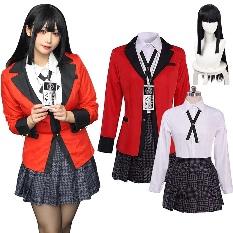 Anime Kakegurui Jabami Yumeko Cosplay Costume Halloween Sayaka Compuls Gambler Japanese School Girls