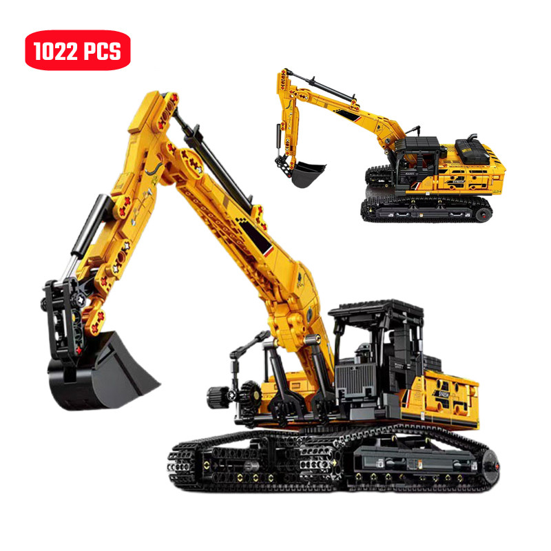 SEMBO BLOCK 1022PCS SANY City Construction Vehicle Excavator Model Building Blocks MOC Engineering