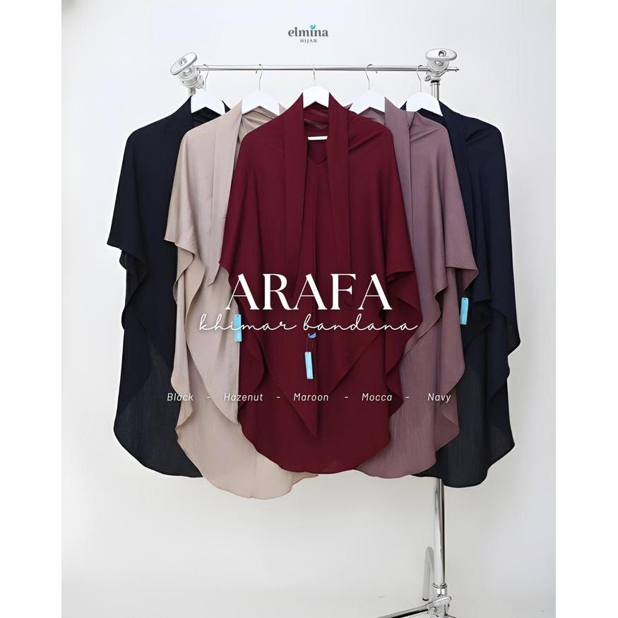 Elmina Arafa Khimar Bandana Set Khimar Bandana & Cadar Material Polo Linen V-Shape Cutting Jahit