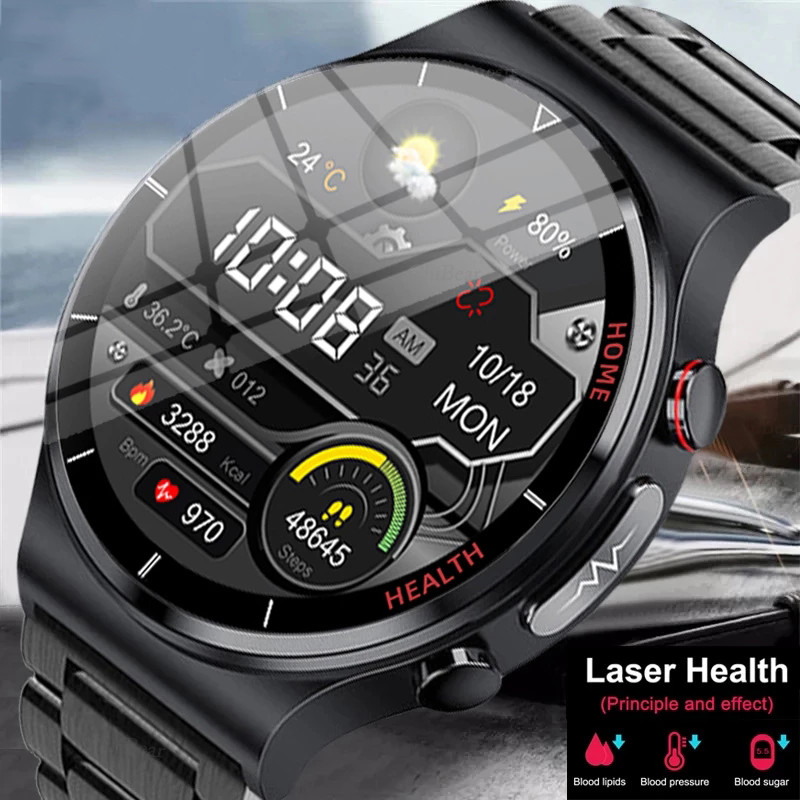 2022 New ECG+PPG Smart Watch Men Sangao Laser Health Heart Rate Blood Pressure Fitness Sports Watche
