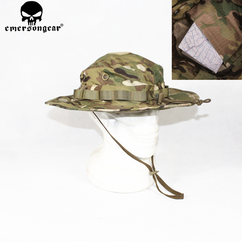 EMERSONGEAR Tactical Boonie Hat W/MP Hunting Hat Boonie Cap Airsoft Camouflage Hunting Sunshine Hat