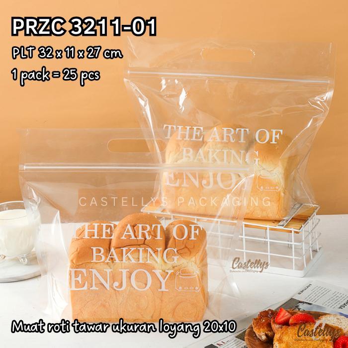 Plastik Roti Klip Przc 3211-01 Kemasan Roti Zipper Ziplock Bag Roti Tawar Sisir Kasur Sobek Manis