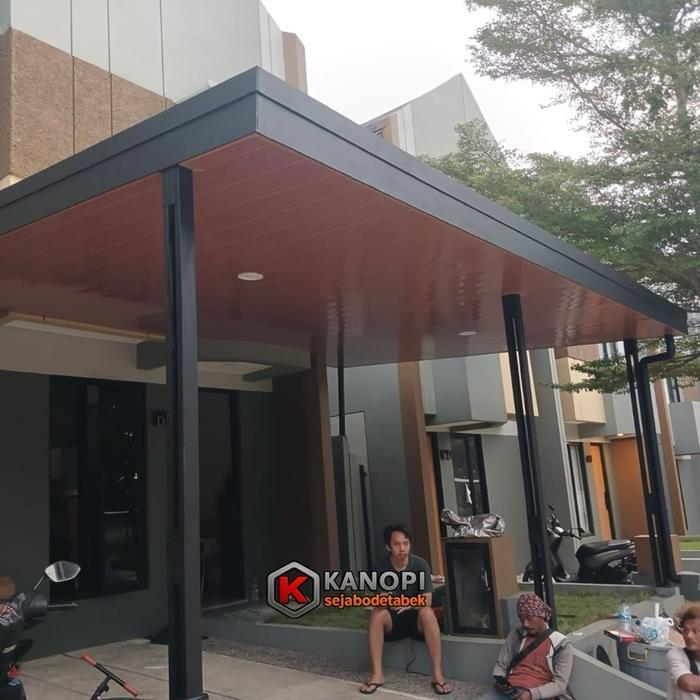 Kanopi plafon alderon rs rangka baja ringan 0,75mm risplang dan talang Besi Minimalis Pvc Gratis