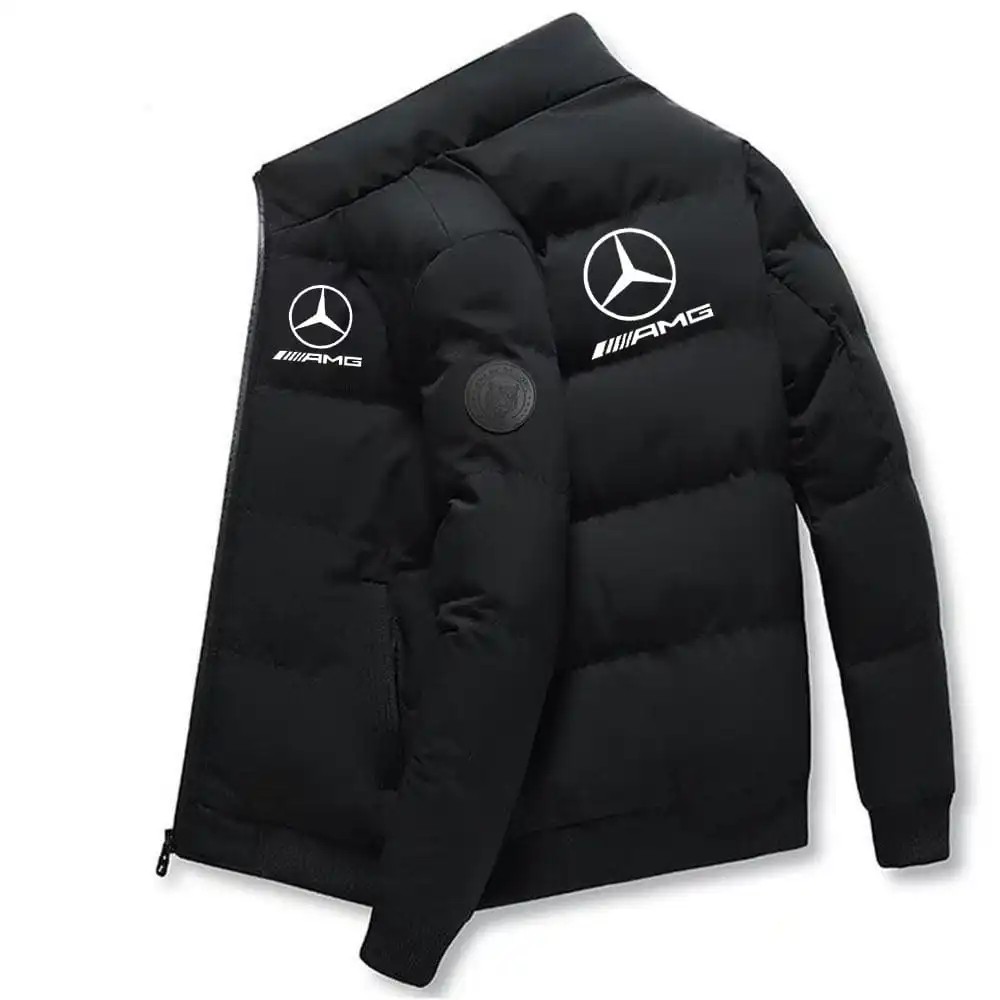 Mercedes-Benz winter short cotton-padded jacket, floral cotton jacket, Korean-style fashionable
