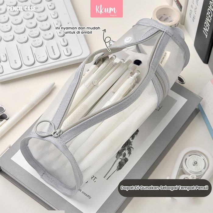 JTTOP" KOTAK PENSIL KOREA POUCH/ TEMPAT PENSIL TRANSPARANT SIMPLE BENING/PENCIL CASE LUCU
