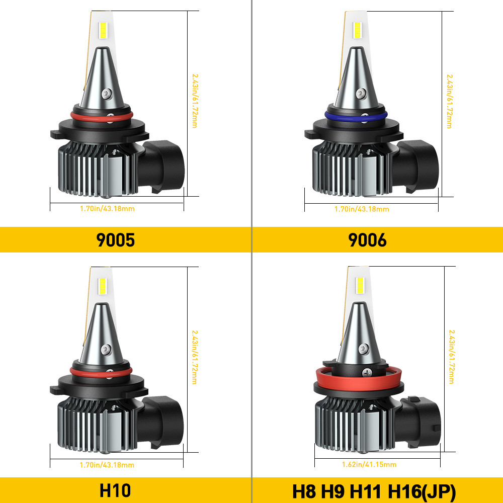 AUXITO 2Pcs H8 H11 LED Canbus 9006 HB4 PSX24W H10 H16 5202 LED Fog Lights Bulb PSX26W H27 881 880