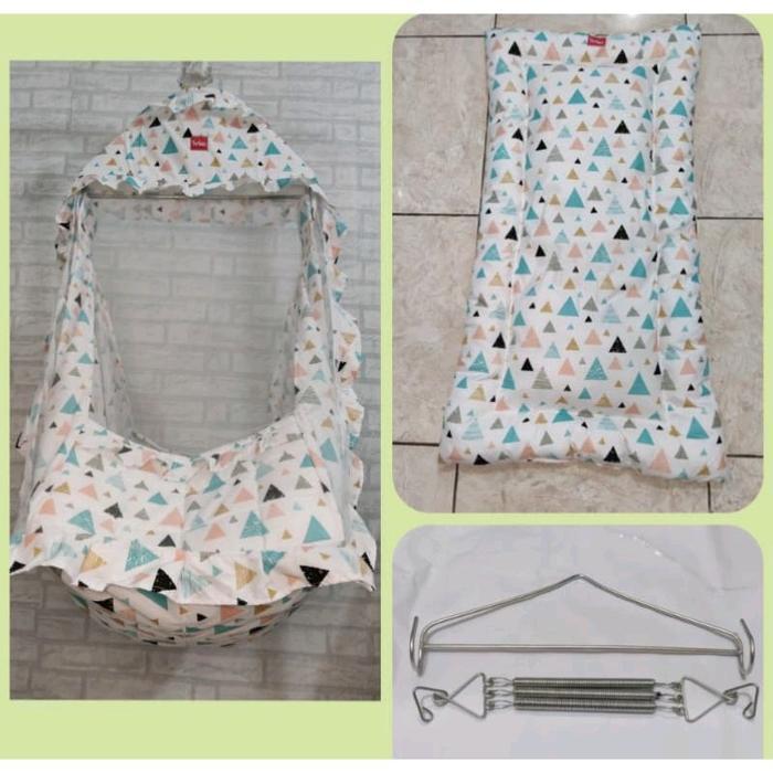 TERLARIS Ayunan Karakter Bayi 5in1 Kain ayunan, Kelambu, Kasur, per 3 dan gantungan segitiga Kasur