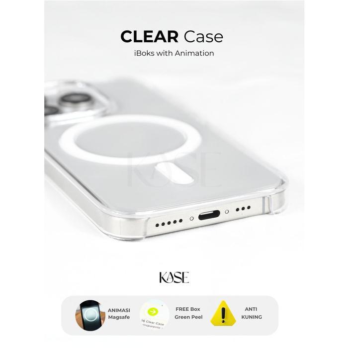 Clear - [Ready Iphone 17 Series] - Case Magsafe + Animation Anti Kuning (Anti-Yellowing) Hardcase