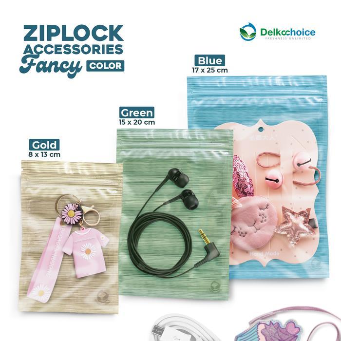 Plastik Klip Kombinasi Aksesoris - Plastik Ziplock Zipbag Green 17x25