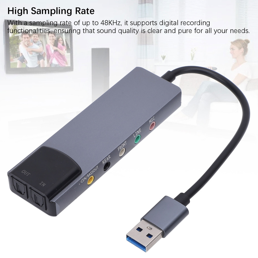 External Sound Card Mixer Optical Input/Output 5.1/7.1 Channel Noise Reduction USB Sound Card