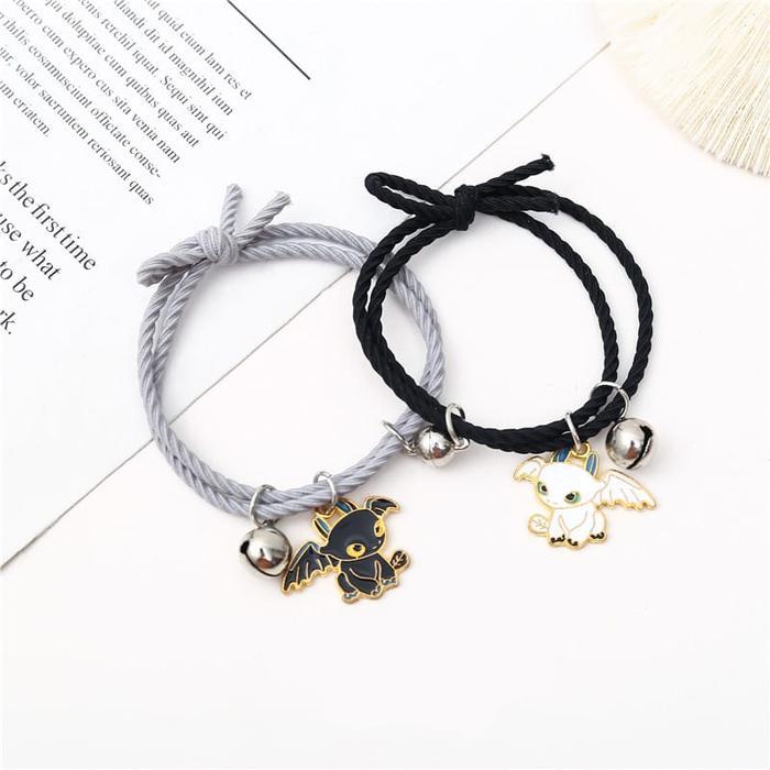 "New" Gelang Couple Magnet Karakter 2pcs Gelang Couple Magnet Lonceng 2pcs