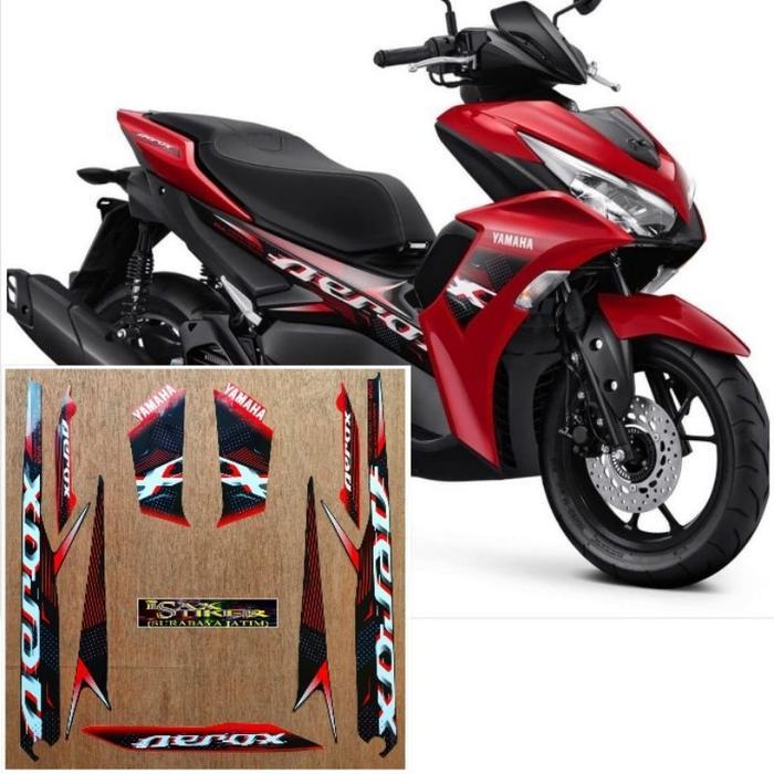 STRIPING ORIGINAL YAMAHA AEROX MERAH TAHUN 2022 2023