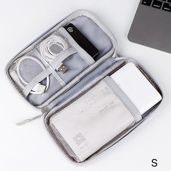 Yhome Tas Aksesoris Handphone 2 Kantong / Travel Pouch Organizer / Gadget Travel Pouch Two Storage