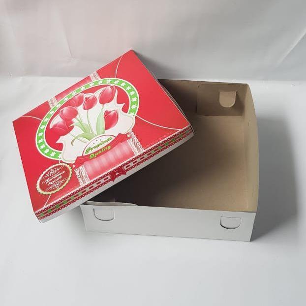 DUS NASI KOTAK MOTIF BUNGA 20X20 I BOX KOTAK NASI MAKANAN 20 X 20 L KOTAK KUE