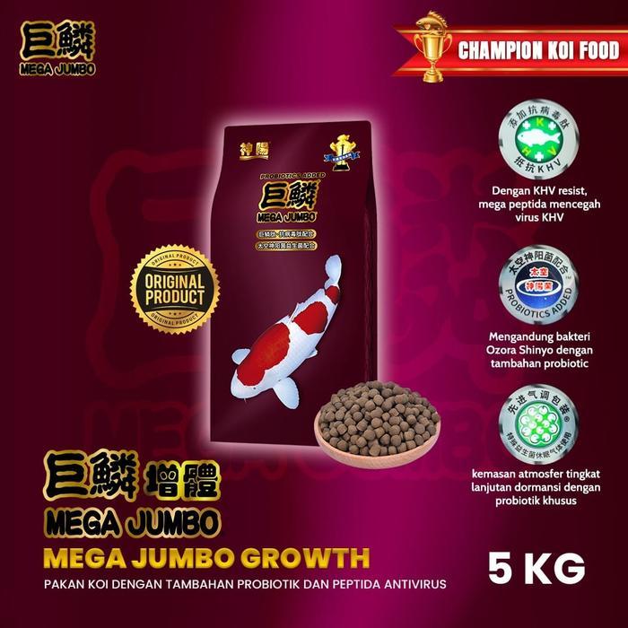 Pakan Ikan Koi Mega Jumbo Growth 5Kg Pelet ikan Koi Jumbo Growth Bulky