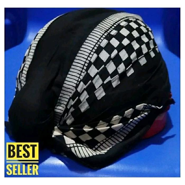 Blangkon Jogja lipat jebeh motif catur putih Blangkon lipat dewasa Blangkon harga grosir