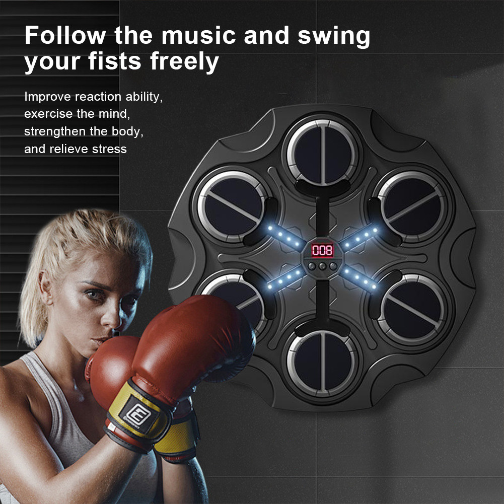 Music Boxing Machine Boxing Workout Machine Adjustable Speed Boxing Wall Target with Gloves Boxing