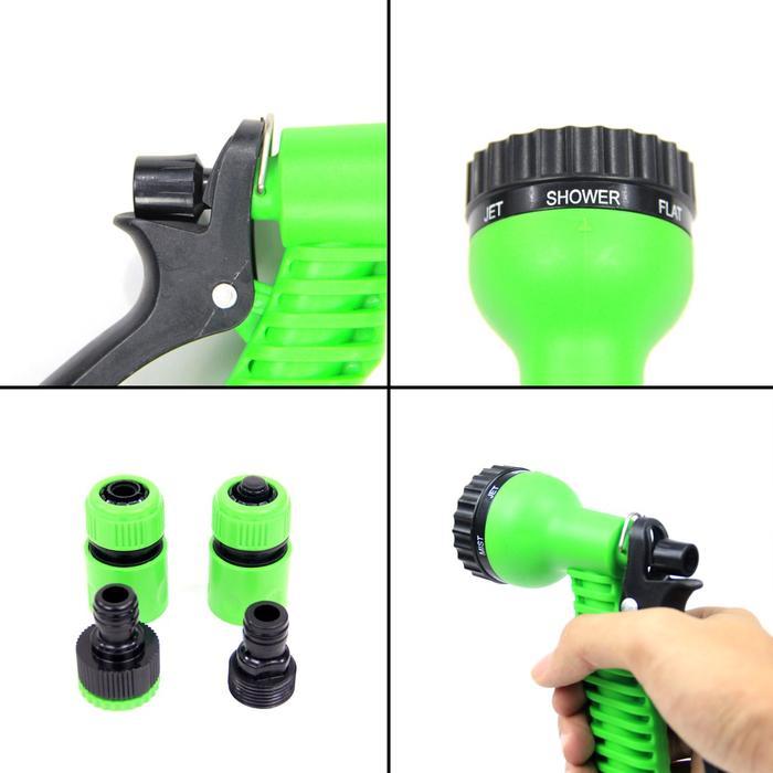 Paket Semprotan Selang Air Hijau Anti Lumut 1/2 Inch 2-30 Meter - Selang Air Plus Kepala Selang