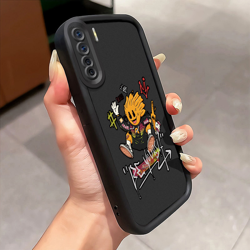 Casing Hp OPPO A91 OPPO F15 OPPO Reno 3 Case Casing HP Skateboard karakter anime Pola kasus ponsel t