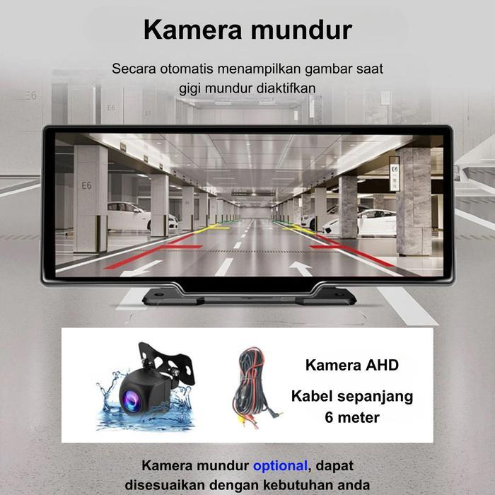 JK Nirkabel IOS Carplay&Android Auto 10+Kamera Layar Sentuh Mobil Navigasi Pemutar Video Multimedia