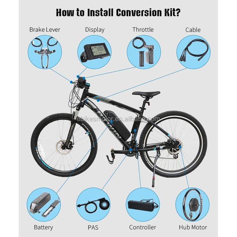2000W 1500W SINE WAVE CONTROLLER BUILT IN MOTOR ELECTRIC BIKE KIT 1000W BATTERY ELECTRIC BIKE