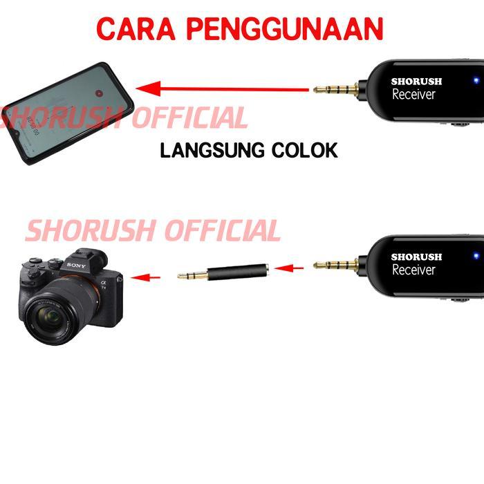Shorush GMP 1 Microphone Mic Clip On Wireless UHF VLOG Untuk Camera Mirorrless Youtuber HP