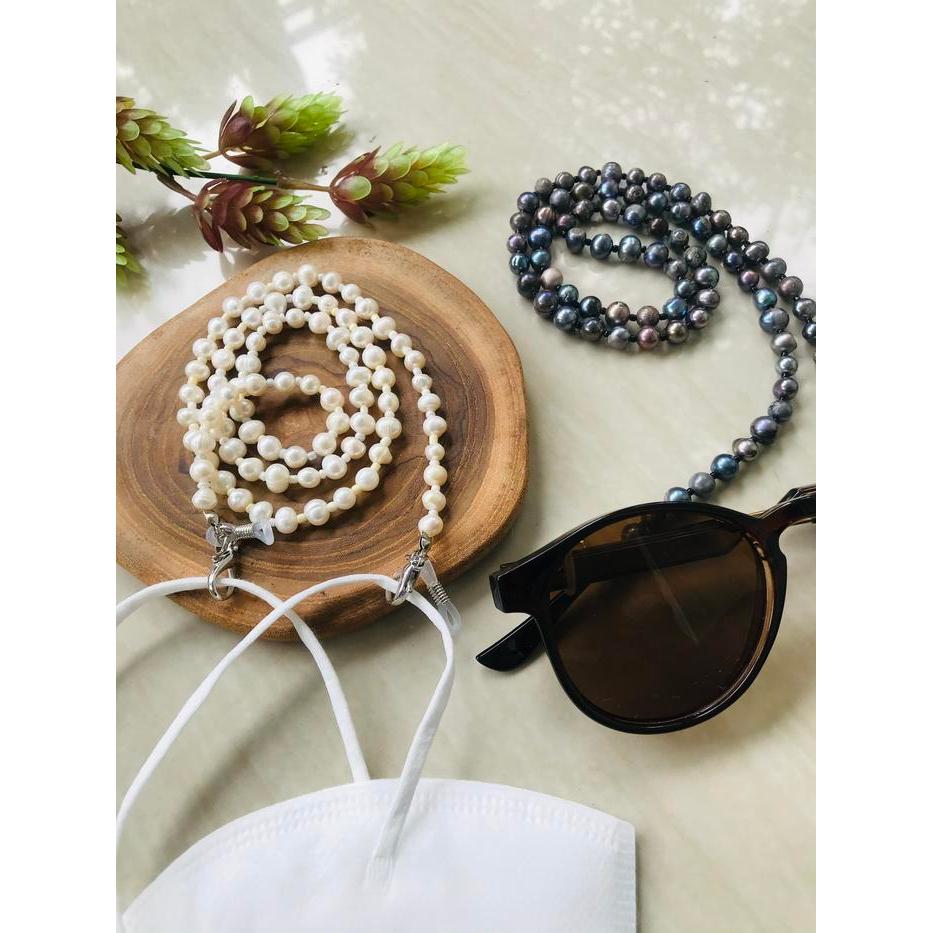 Tali masker mutiara asli / konektor masker korea/tali kacamata mutiara