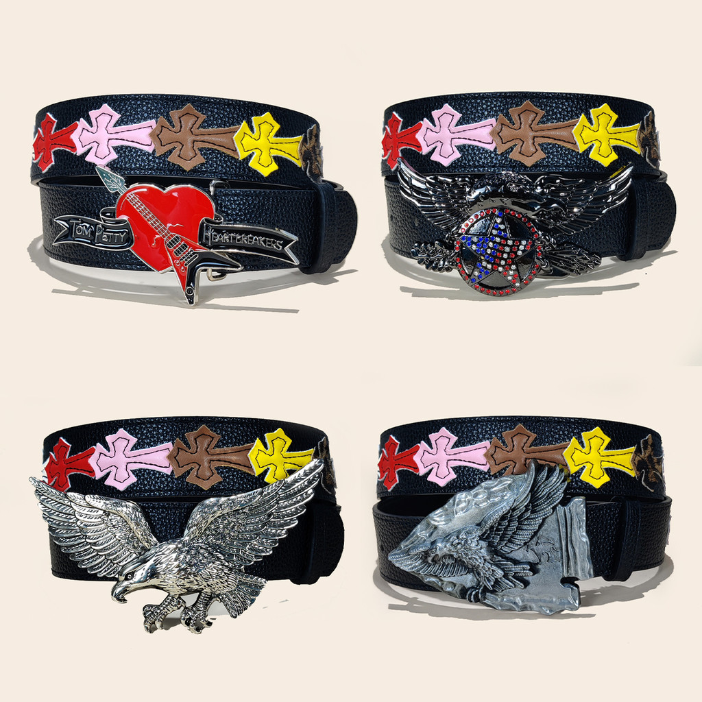 Men's Belt Bohemian Belt Vintage Skull Women's Belt Eagle Punk Rock Sexpot Y2K Jeans Belt Luxury