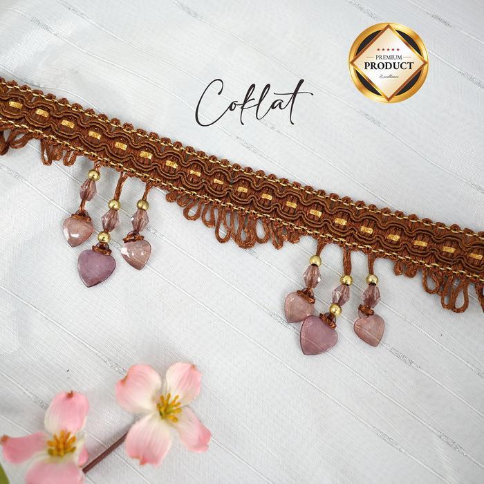 RENDA 3 HATI GORDEN CRYSTAL/Renda gorden 13 M HARGA PER ROLL