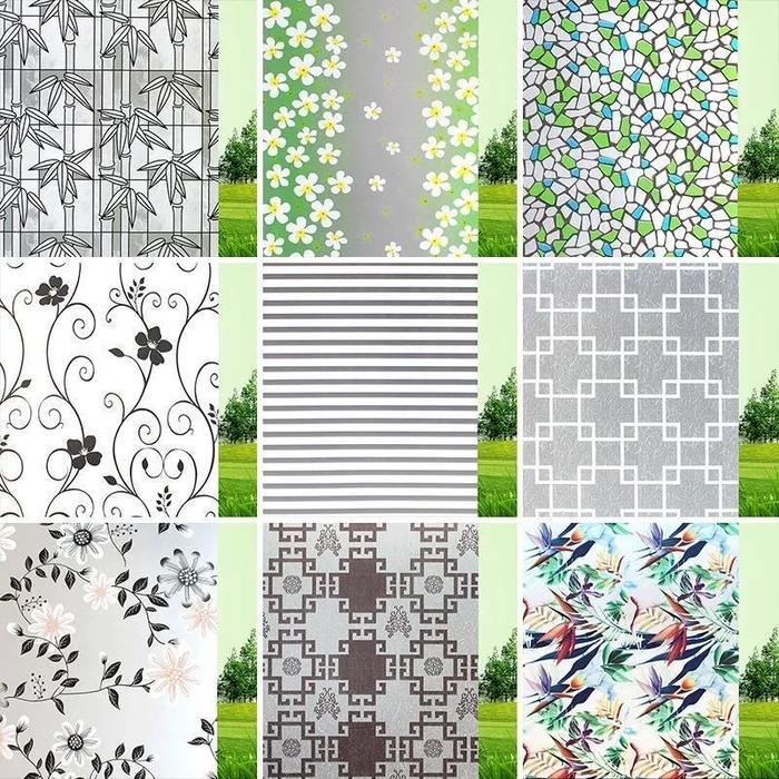 Sticker Kaca Jendela/Stiker Kaca/Kaca Film Rumah/Pelapis Kaca Sanblast Polos Motif Kotak Lebar 90cm