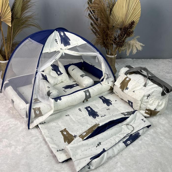 Kasur Bayi Kelambu Free Bedcover+ Tas & Gendongan Kasur Bayi 1 Set Lengkap Kasur Bayi Empuk