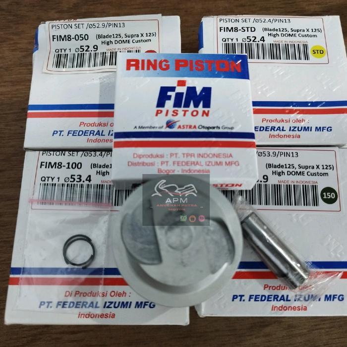 PISTON KIT FIM8 HIGH DOME MENTAH 52,4mm 52,9mm 53,4mm 53,9mm 54,4mm FIM 8