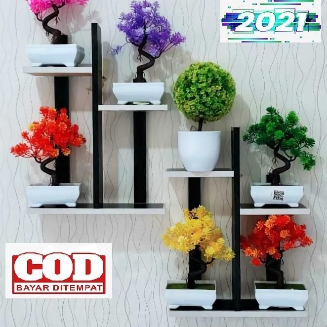"New" {COD] RAK POT BUNGA HIAS MINI KEMBAR TEMPEL DINDING