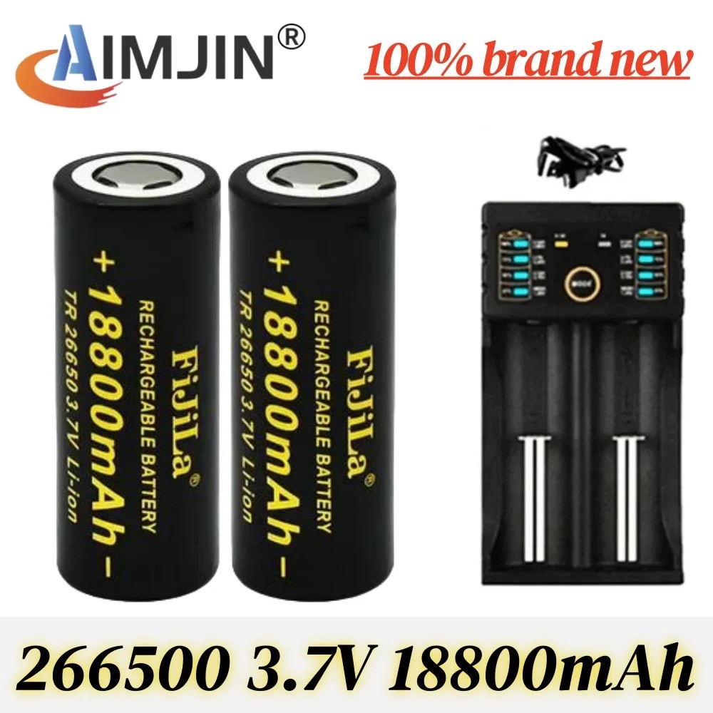 100% Original 26650 battery 18800mAh 3.7V 50A lithium ion rechargeable battery for 26650 LED