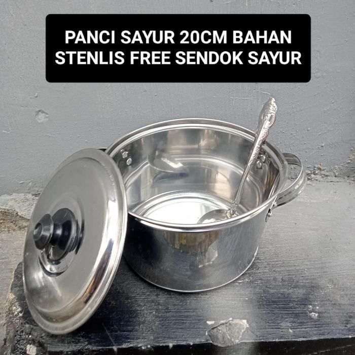 PANCI SAYUR / PANCI SOP BAHAN FULL STENLIS UKURAN 20CM FREE IRUS SAYUR