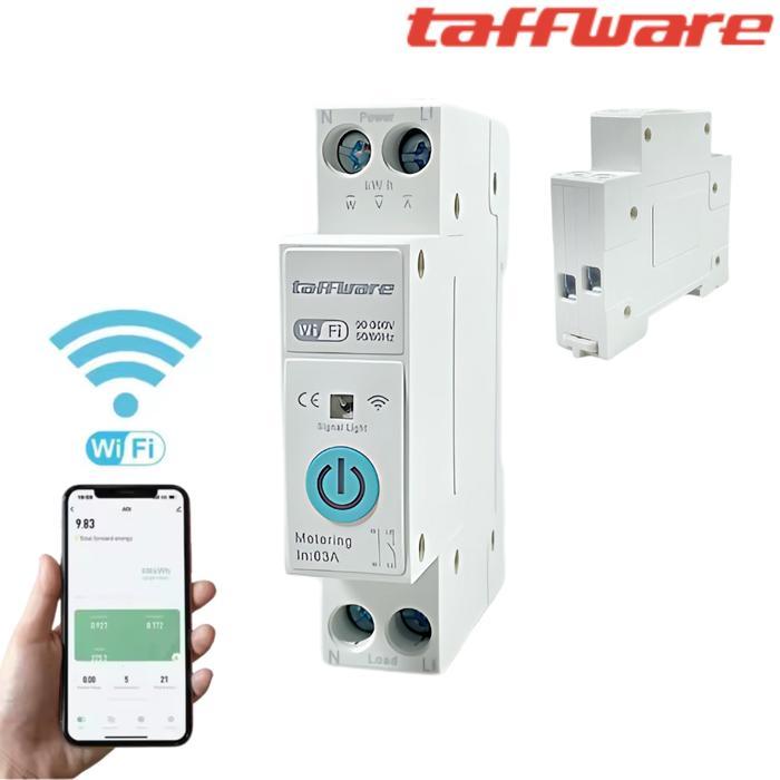 Kwh Meter Smart Wifi Taffware Din Rail 1P 63A Mcb Alat Pengukur Listrik Timer Otomatis