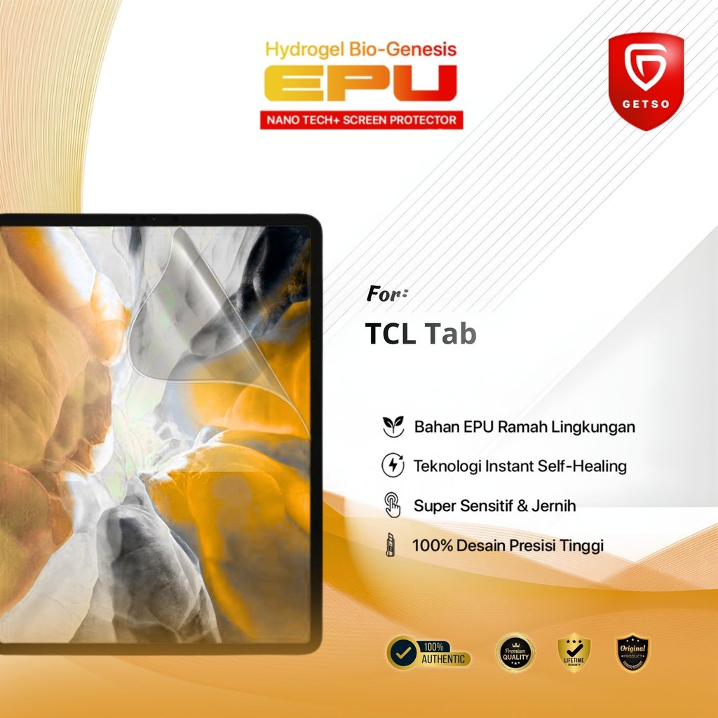 Getso BIO-HYDRO EPU Hydrogel Anti Gores for TCL Tab Terbaik Protection Film Clear HD Super Slim Supe