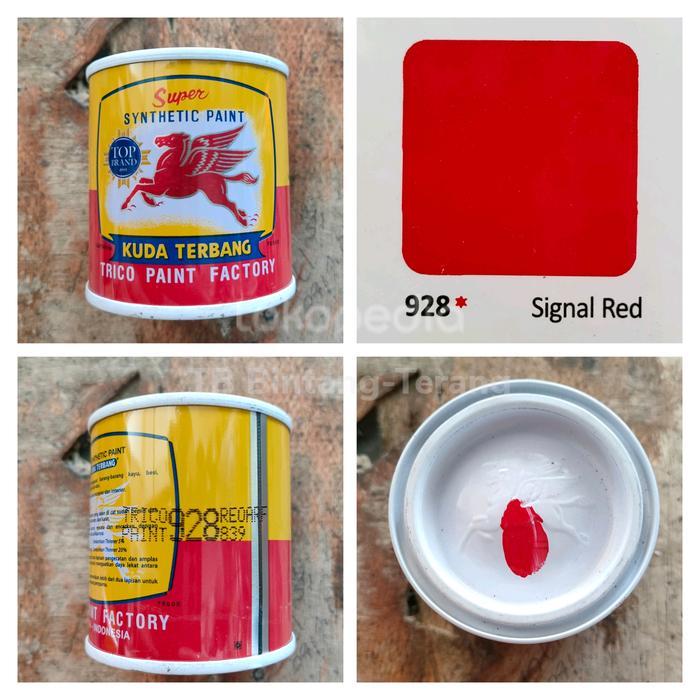 CAT KUDA TERBANG 100 ML SIGNAL RED 928 CAT MINYAK BESI KAYU MERAH