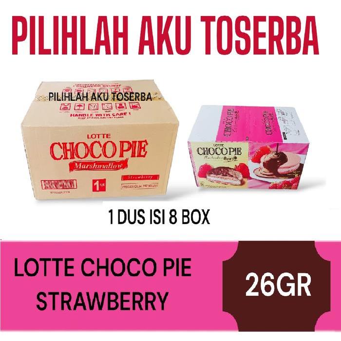 LOTTE CHOCO PIE Strawberry - ( HARGA 1 DUS )