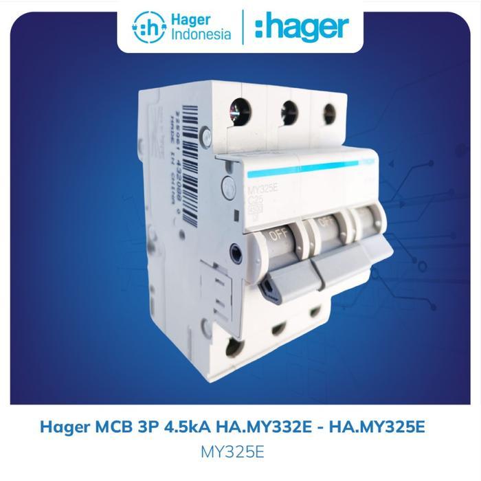 Hager MCB 25a 25 ampere 3 Phase 4.5kA - MY325E