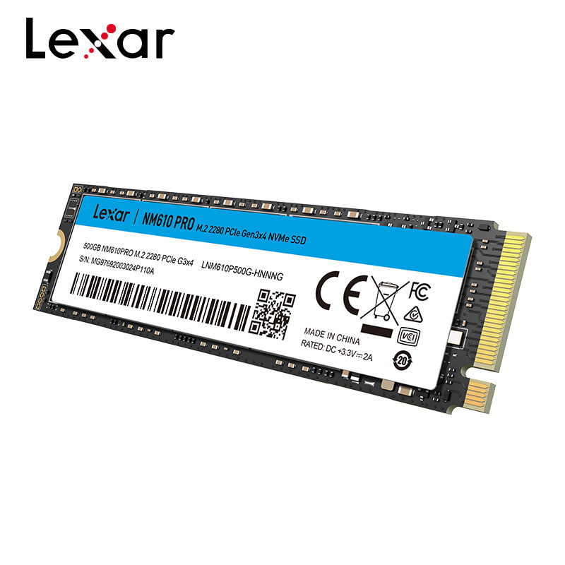 Lexar NM610 Pro M.2 SSD 2TB 1TB 500GB NVMe M.2 2280 PCIe Gen 3x4 Read Max 3300MB/s Internal Solid