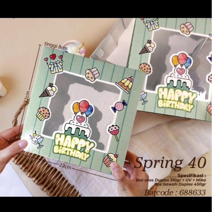 Stok Baru 5pcs Box Kue Birthday 22x22 Box Kue ultah 22x22 Box Kue 22x22 x8cm Box Baby Girl Box Baby